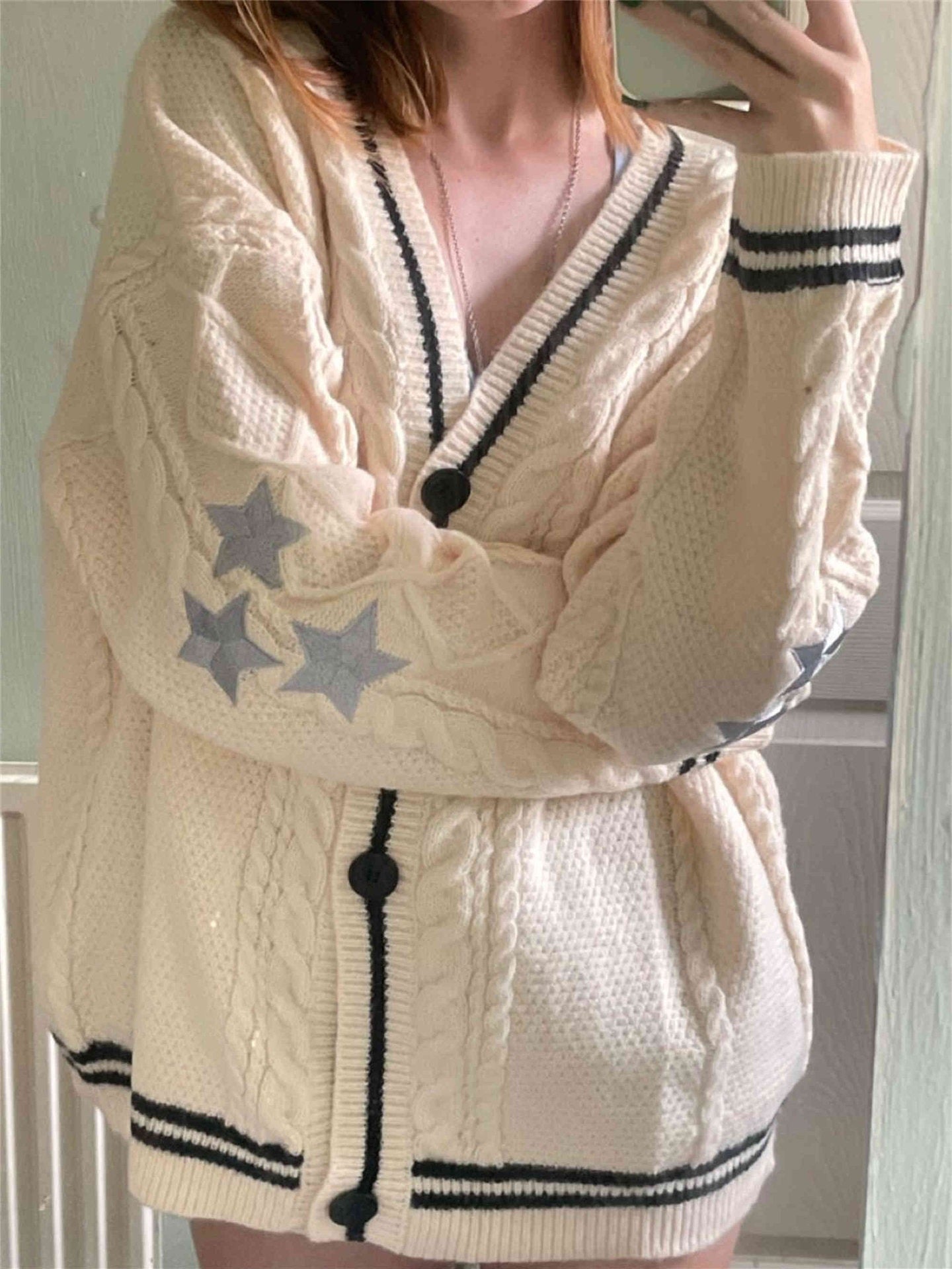 Solid Batwing Single-Breasted Cardigan