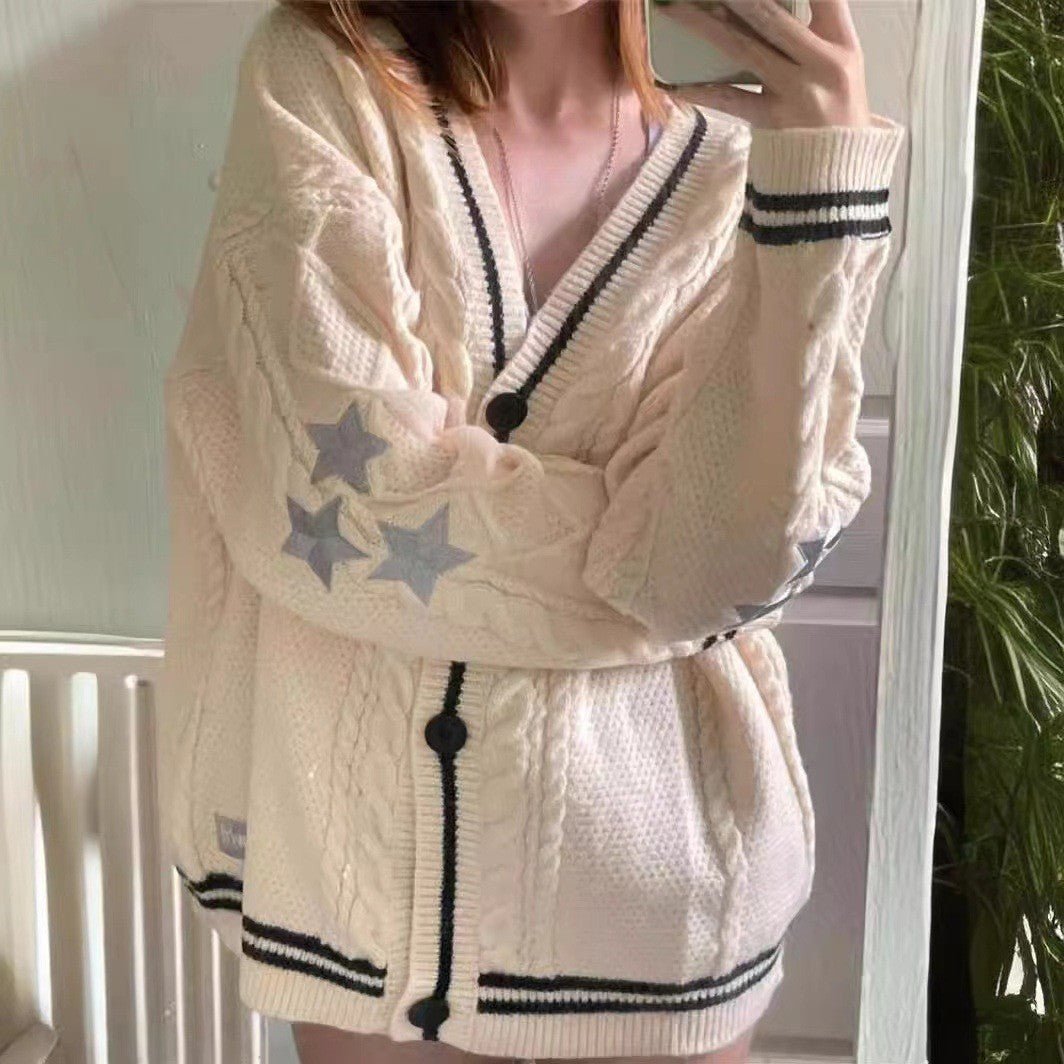 Solid Batwing Single-Breasted Cardigan