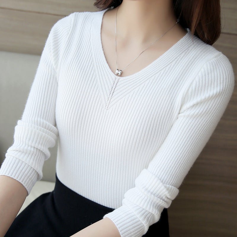 Slim V-Neck Core-Spun Pullover (1012)
