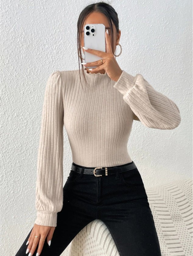 Slim Trim High Collar Winter Top