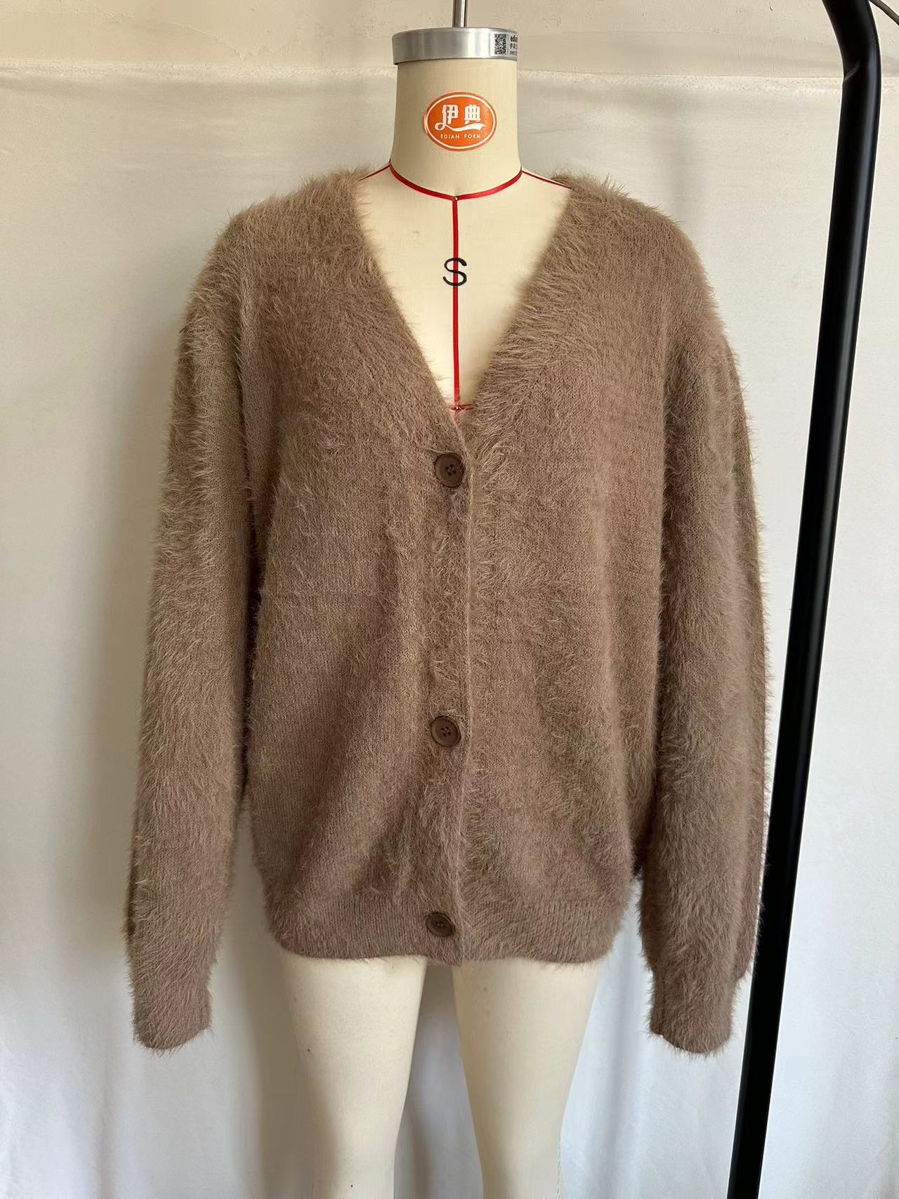 Loose Solid V-Neck Cardigan