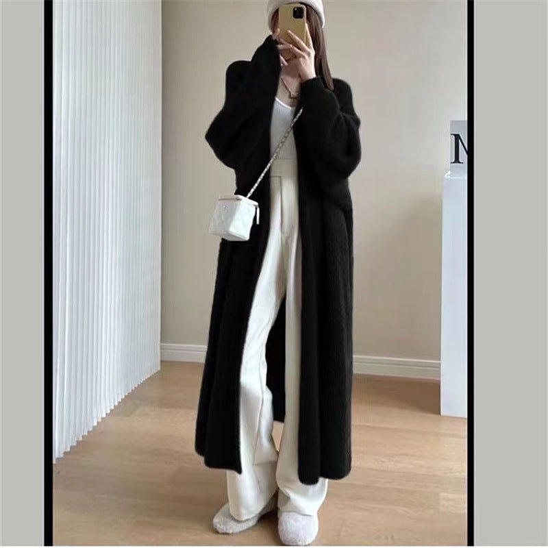 Loose Thick White Mink Fleece Cardigan