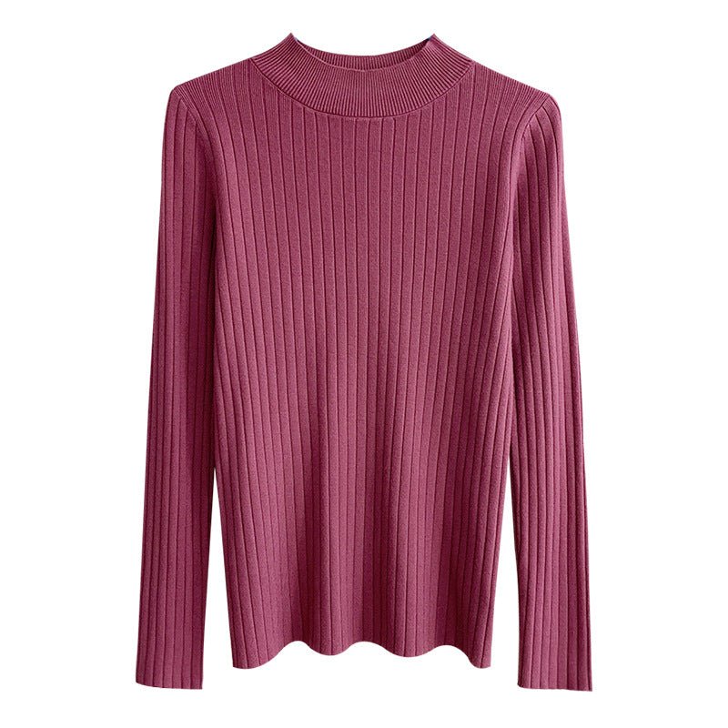 Solid Half-Turtleneck Winter Pullover