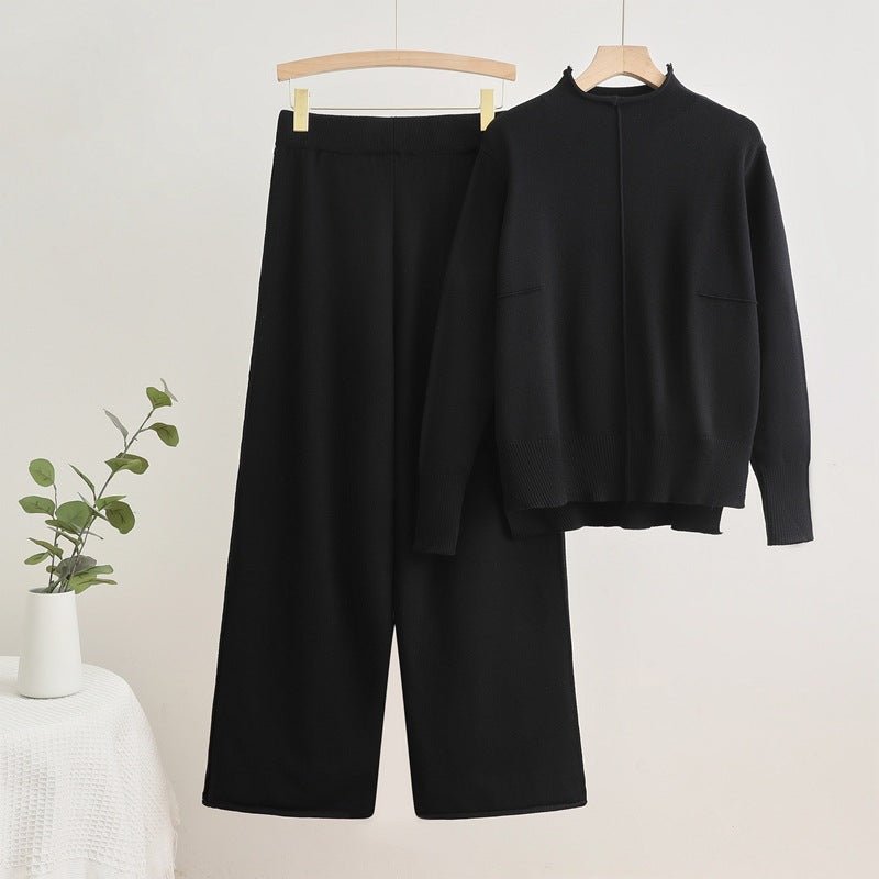 Knit Top & Wide-Leg Pants Set