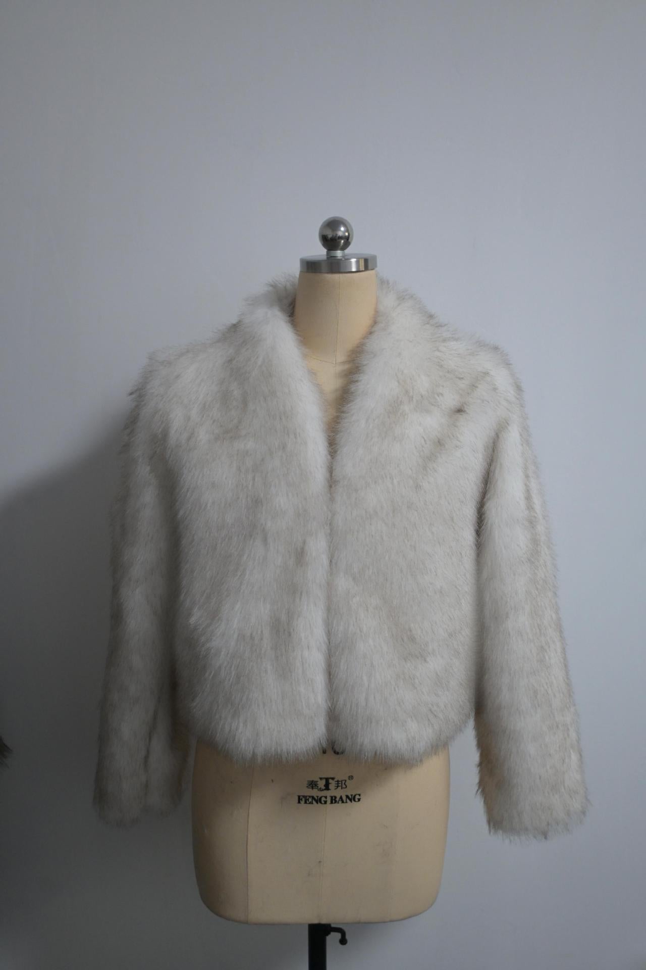 Short Faux Fur V-Neck Coat