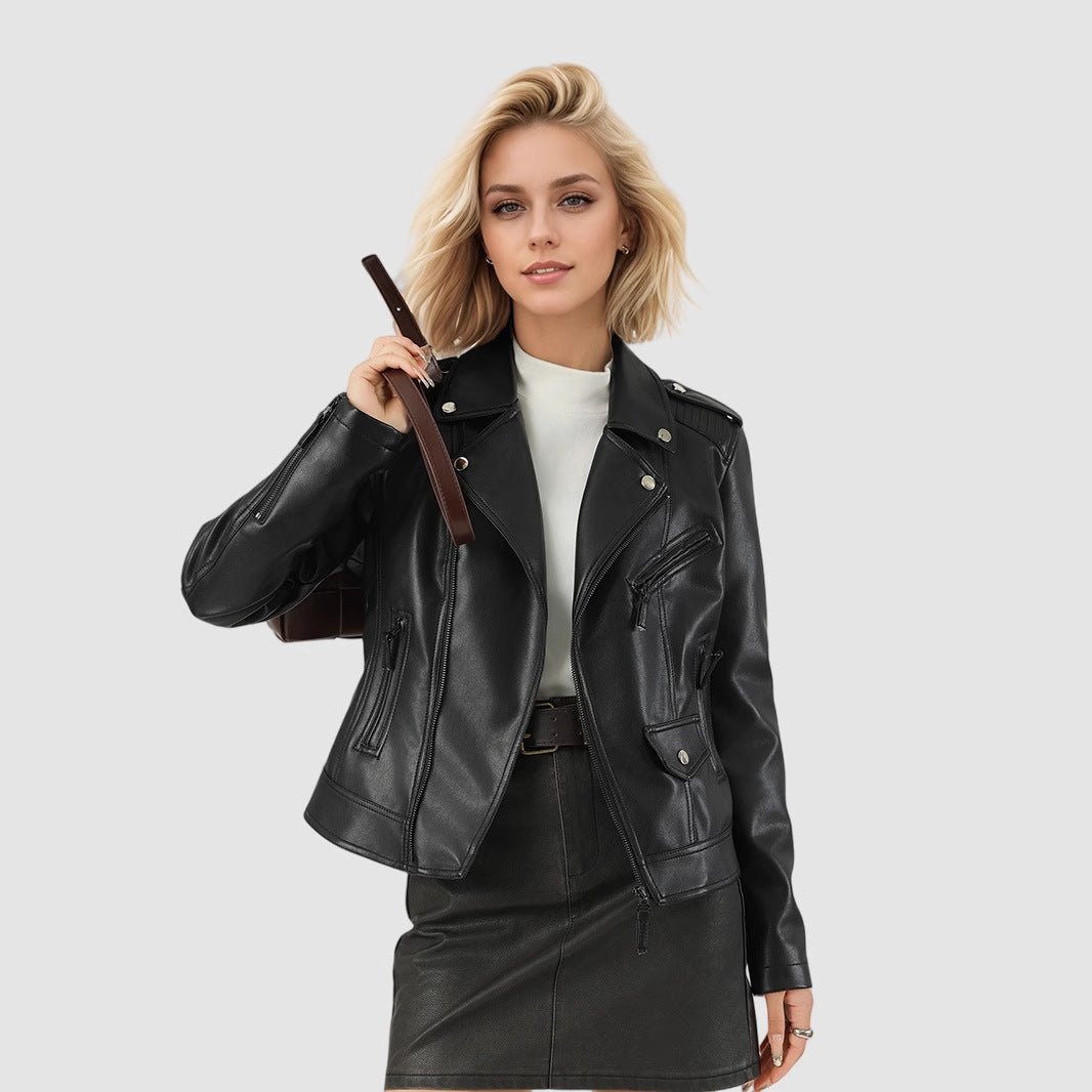 Waisted Short Leather Jacket