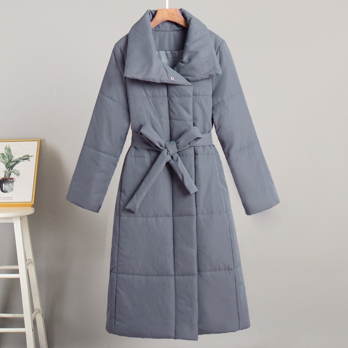 Long Belted Padded Coat