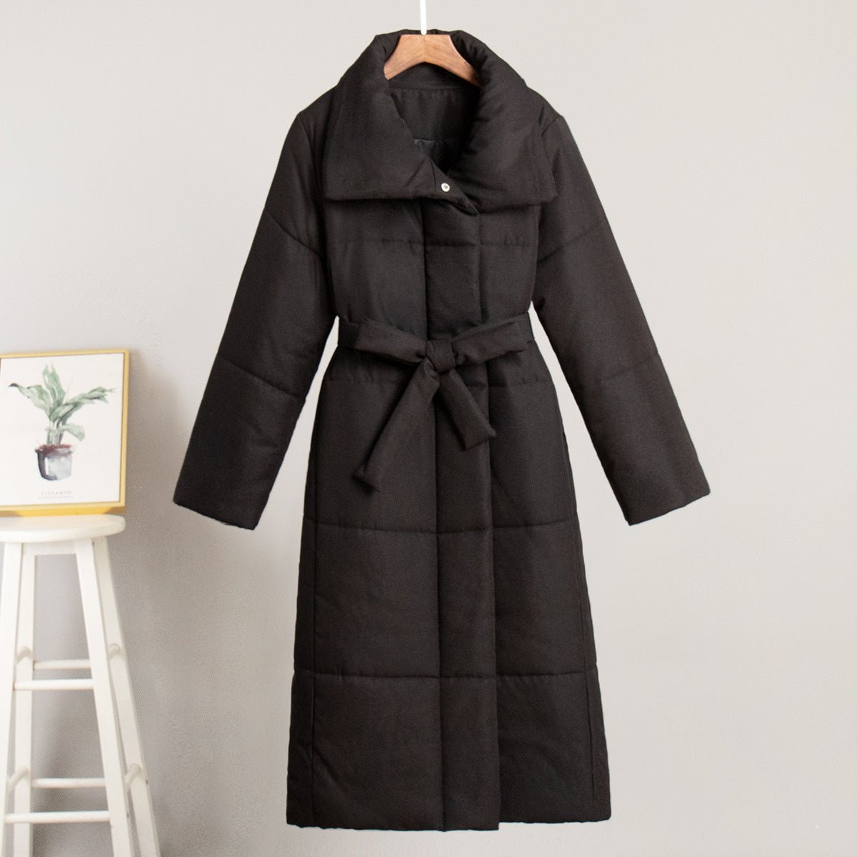 Long Belted Padded Coat