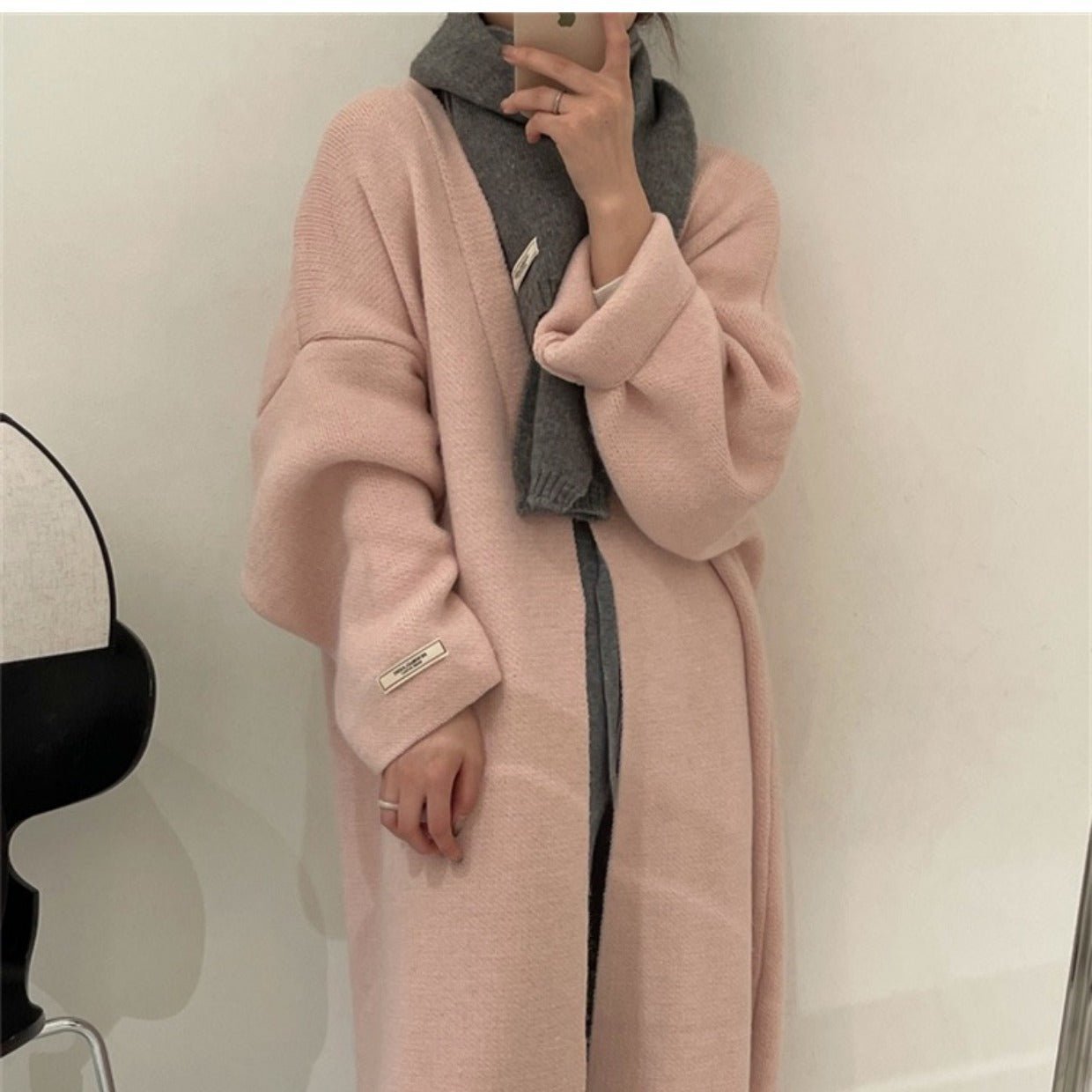 V-Neck Lazy Fit Sweater Coat