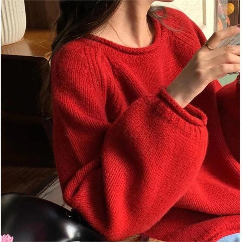 Oversized Solid Knit Pullover