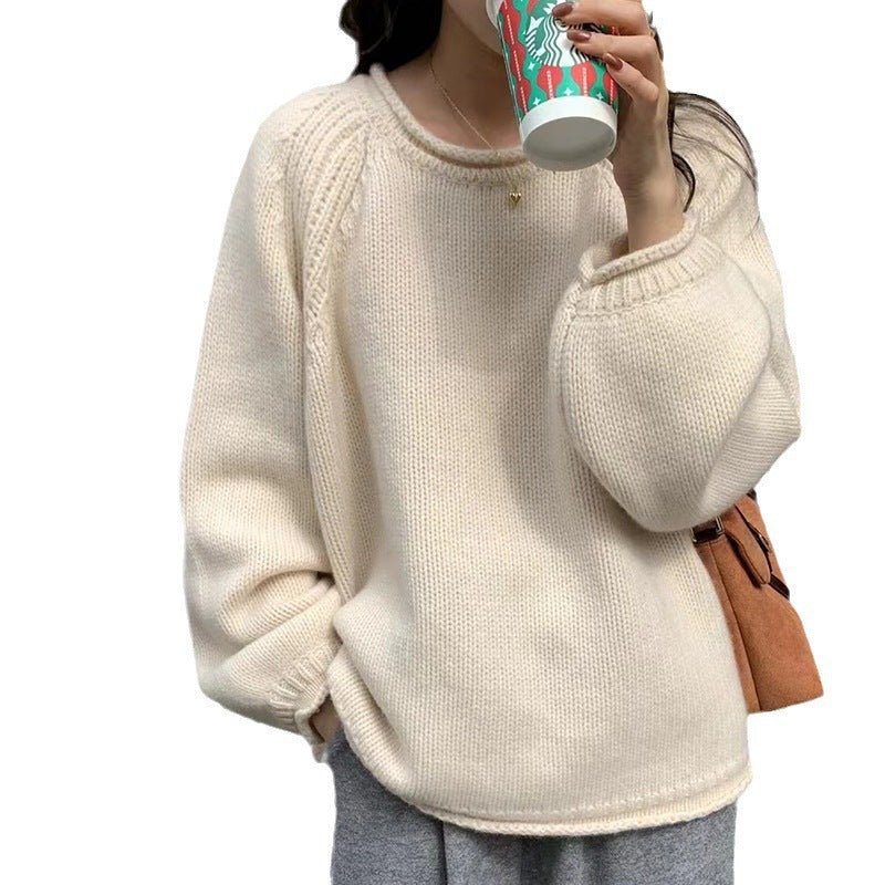 Oversized Solid Knit Pullover