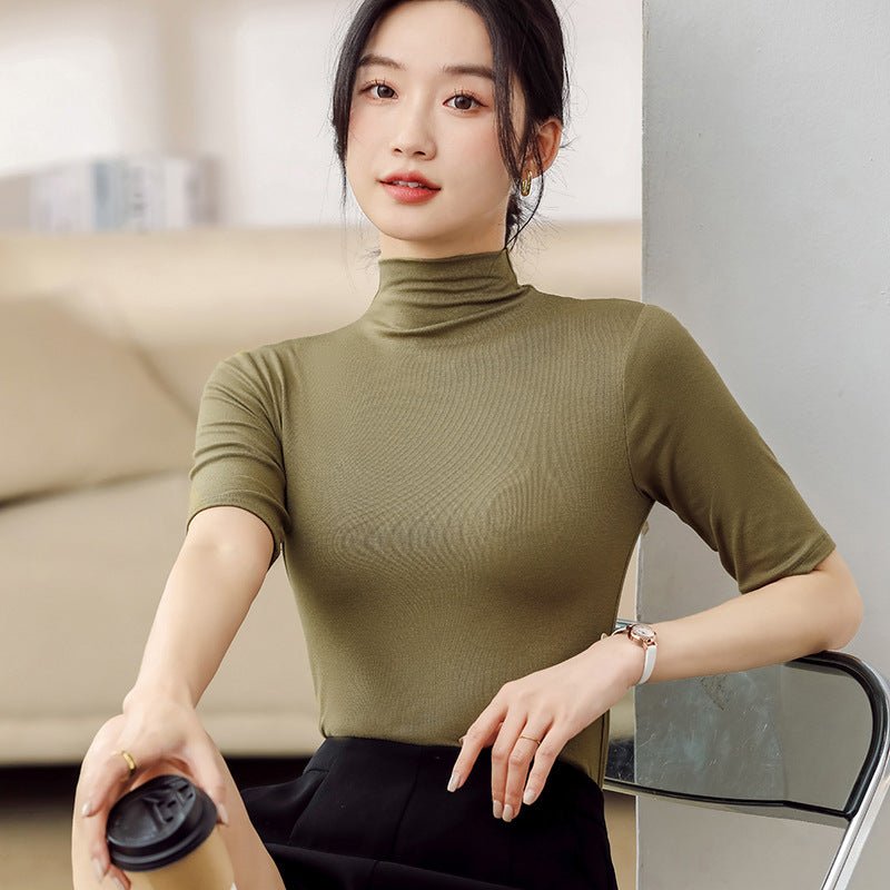Japanese Korean Style Soft Stretch Tee for Spring 2025