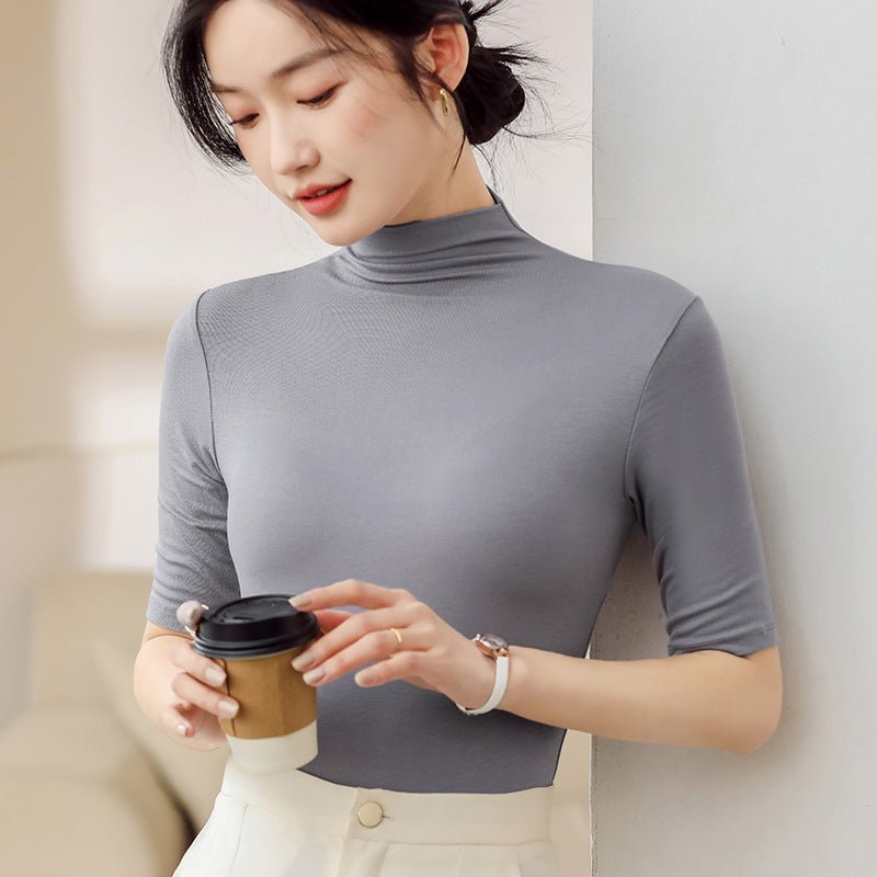 Japanese Korean Style Soft Stretch Tee for Spring 2025