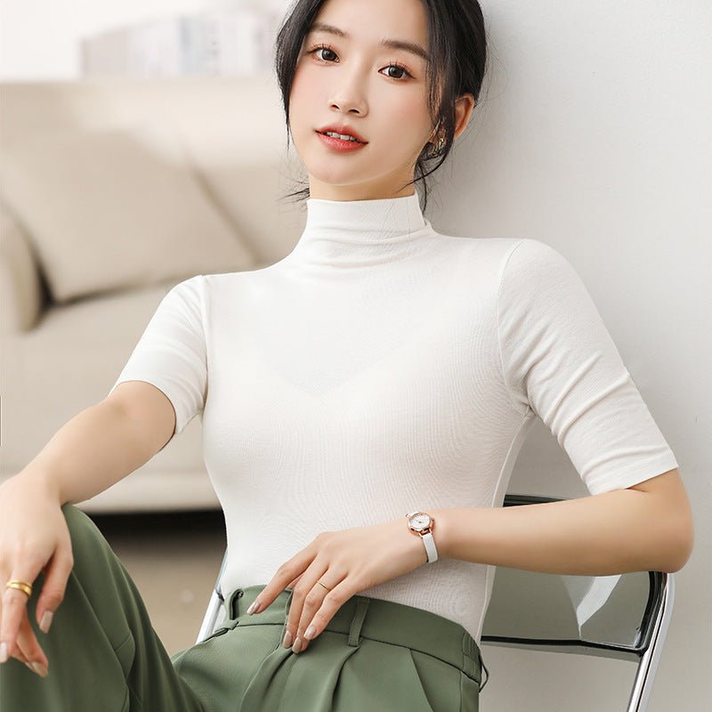 Japanese Korean Style Soft Stretch Tee for Spring 2025