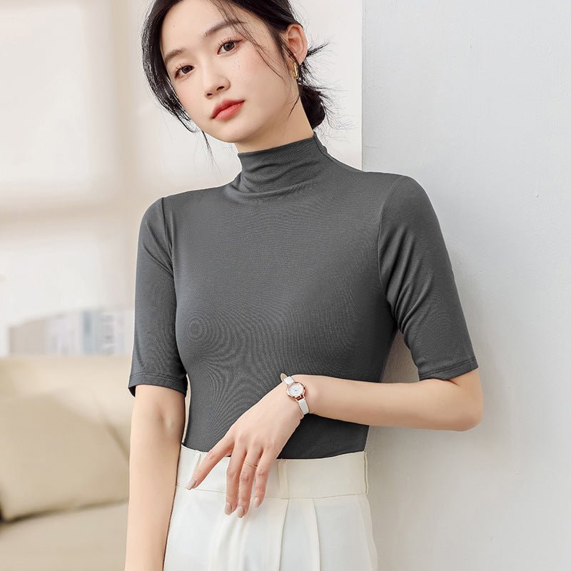 Japanese Korean Style Soft Stretch Tee for Spring 2025