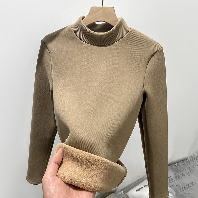 Slim Thermal Fleece Semi-Turtleneck