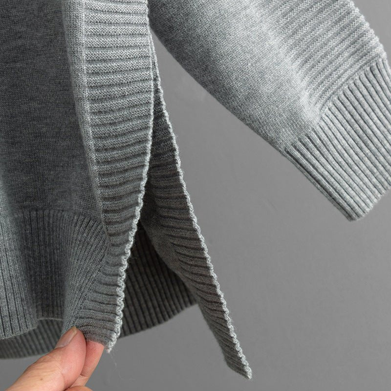 Semi-Turtleneck & Knit Hip Skirt Set