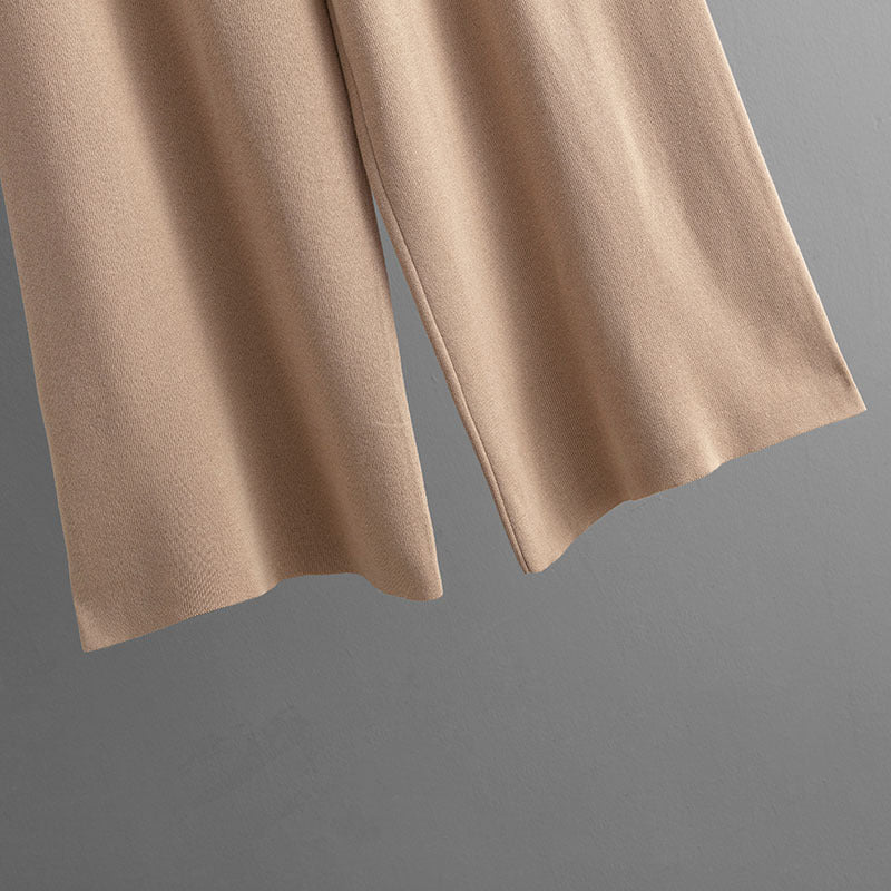 Loose Sweater & Slim Wide-Leg Pants Set