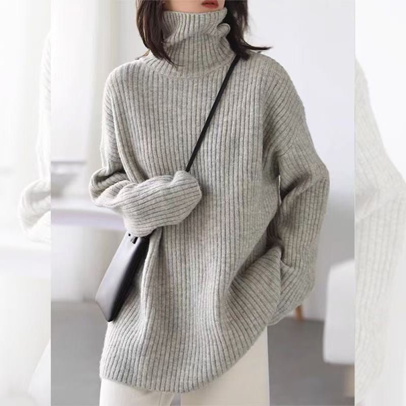 Solid Color Long Sleeve Knitwear