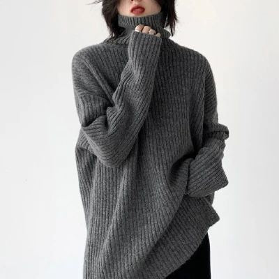 Solid Color Long Sleeve Knitwear