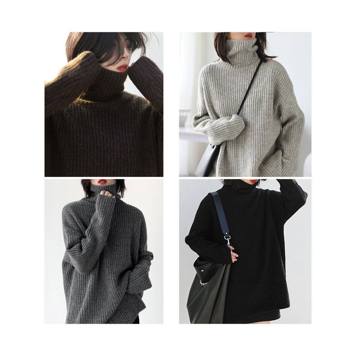 Solid Color Long Sleeve Knitwear