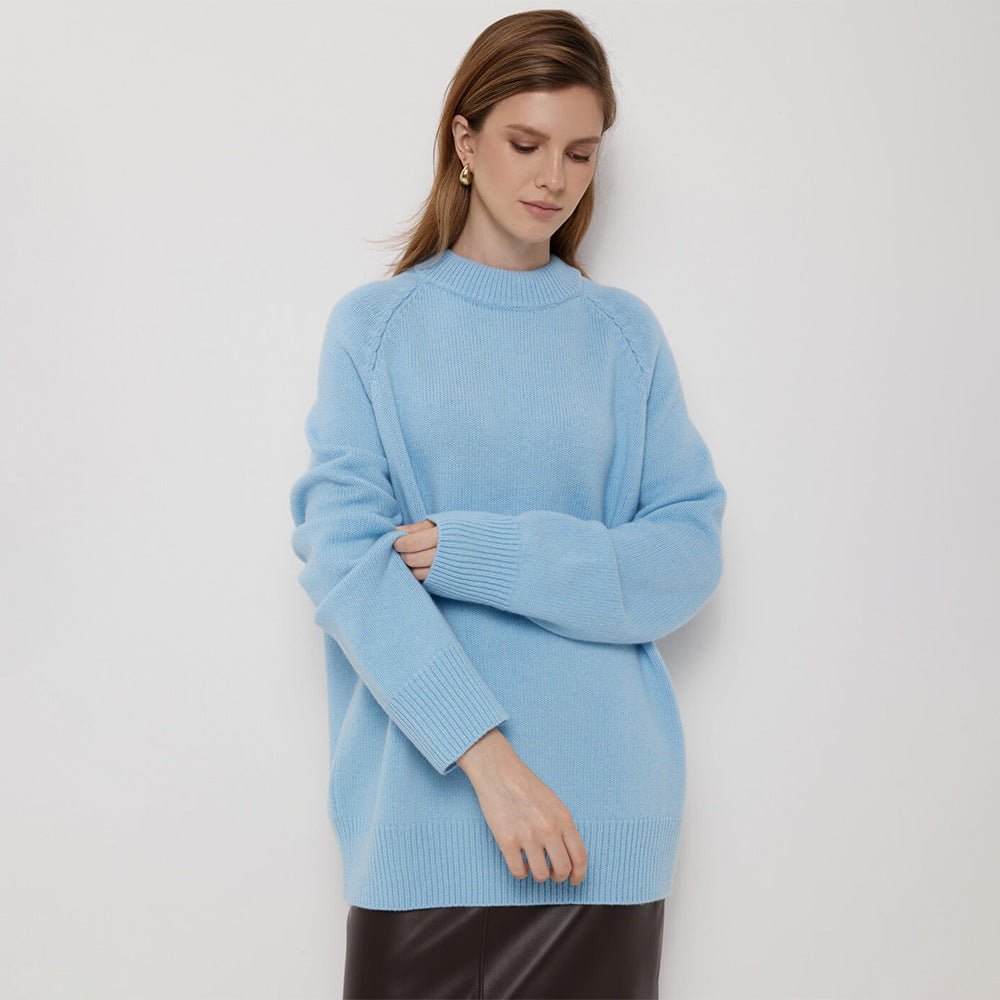 Loose Wool Blend Knit Pullover