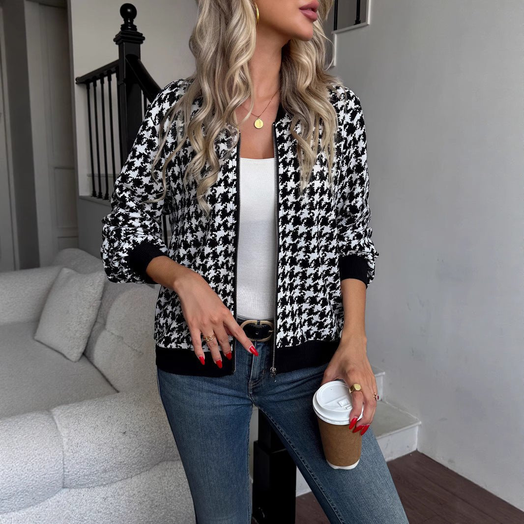 Houndstooth Casual Coat