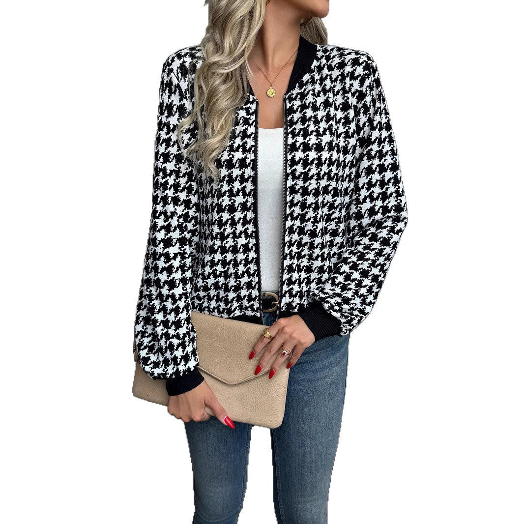 Houndstooth Casual Coat