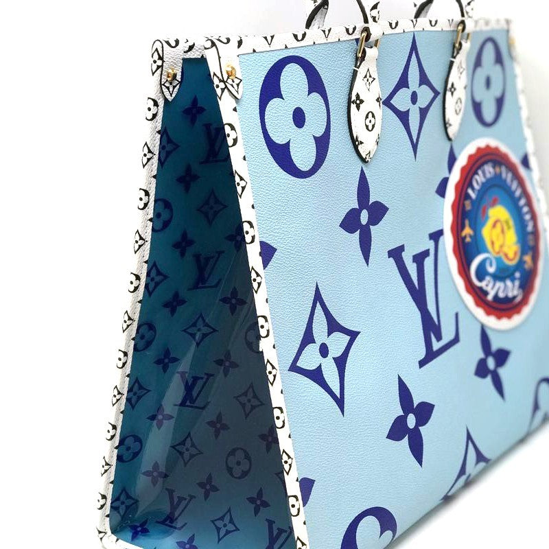 M44720 Monogram Giant Onthego Capri Blue Coated Canvas To