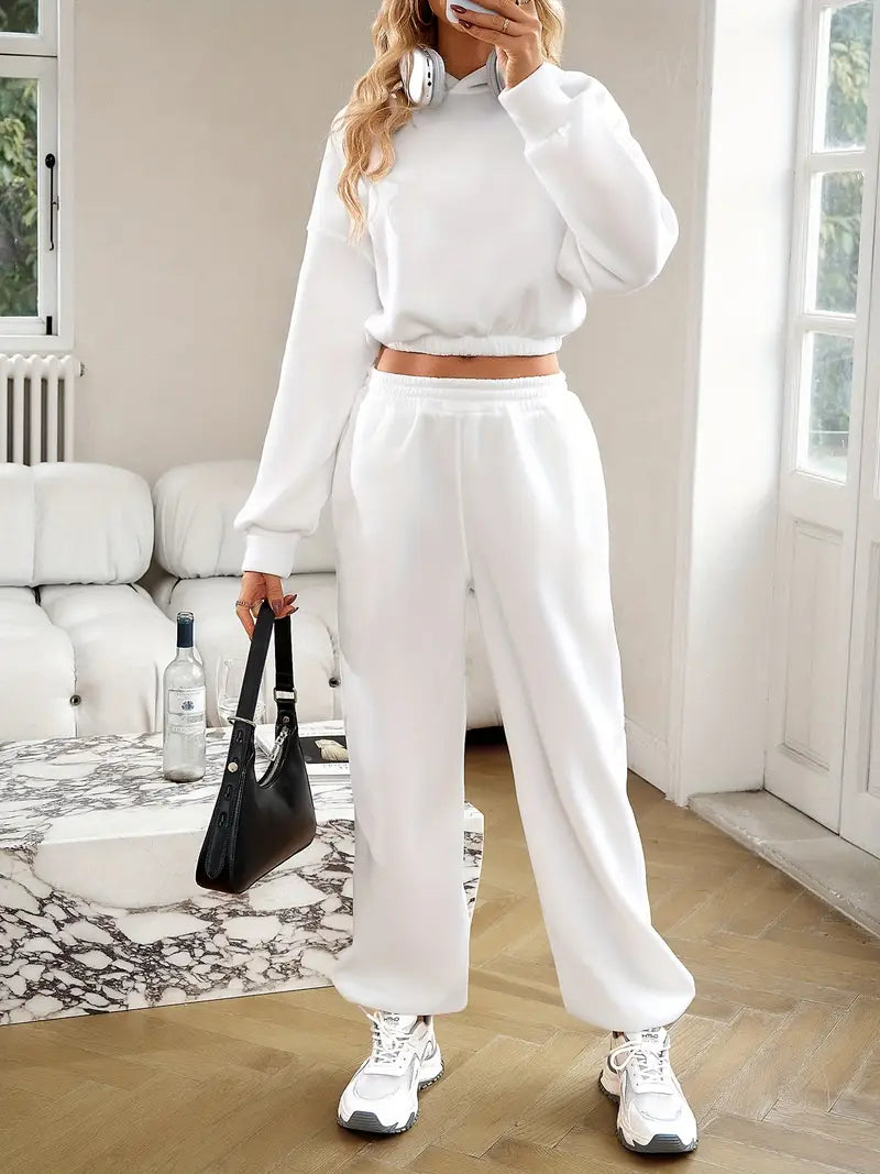 Women's Autumn/Winter New Solid Color Hoodie Set