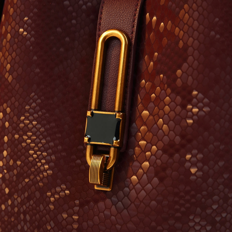 Gradient Snake Print Bucket Bag