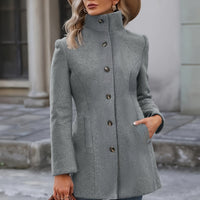 Women's Elegant Gray Fleece Jacket