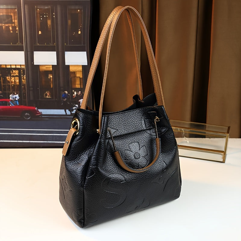 Chic Black Diamond Argyle - Tote with Adjustable Strap