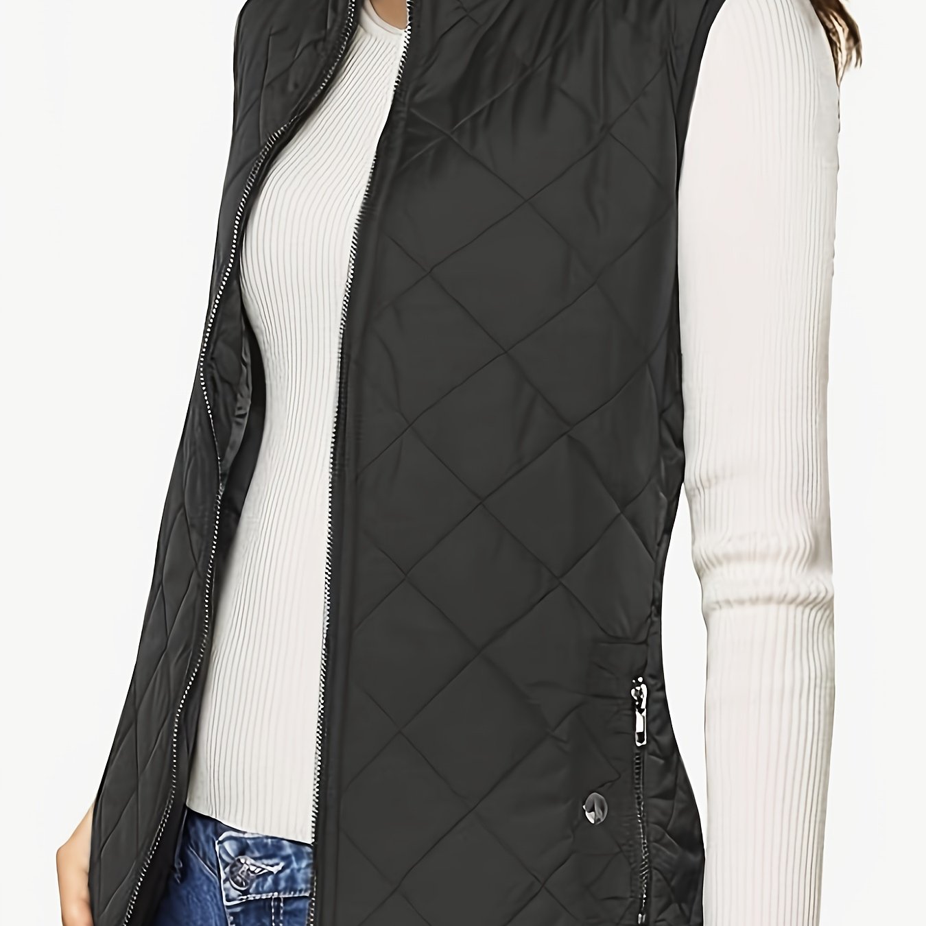 Elegant Lightweight Quilted Stand-Collar Vest
