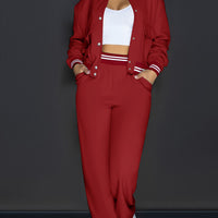 Women's Solid Color Polyester Suit