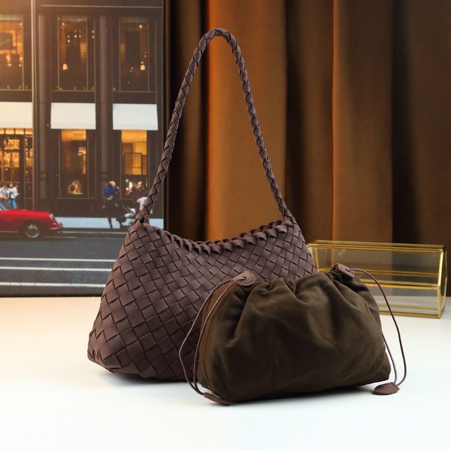 Mindia Houndstooth Woven Shoulder Bag