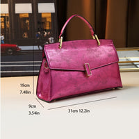 Retro Laser Snake-Pattern Handbag - Adjustable Strap