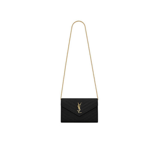 Classic cassandre chain wallet in grain de poudre leather