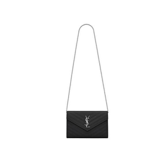Classic cassandre chain wallet in grain de poudre leather