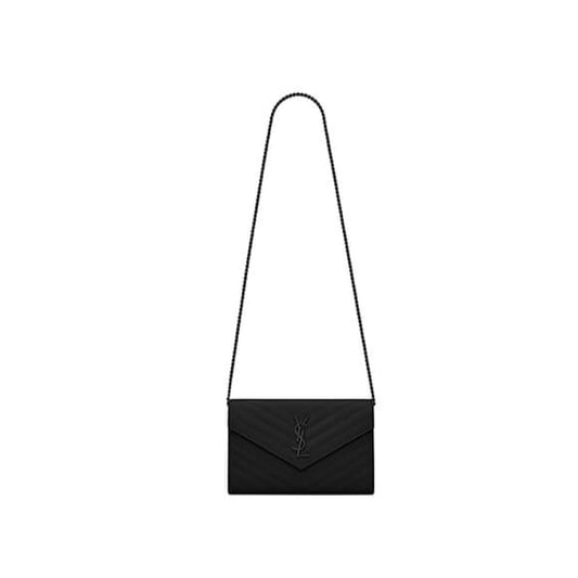 Classic cassandre chain wallet in grain de poudre leather
