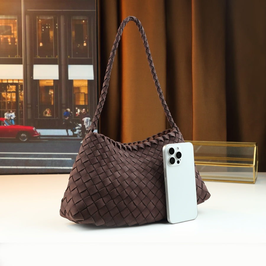 Mindia Houndstooth Woven Shoulder Bag