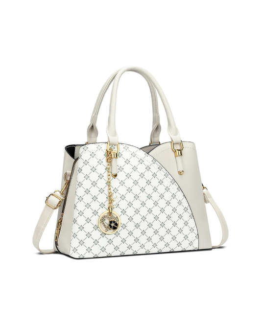 Triple-Compartment Satchel Handbag
