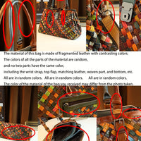 Leather Handbag - Versatile Plaid Tote