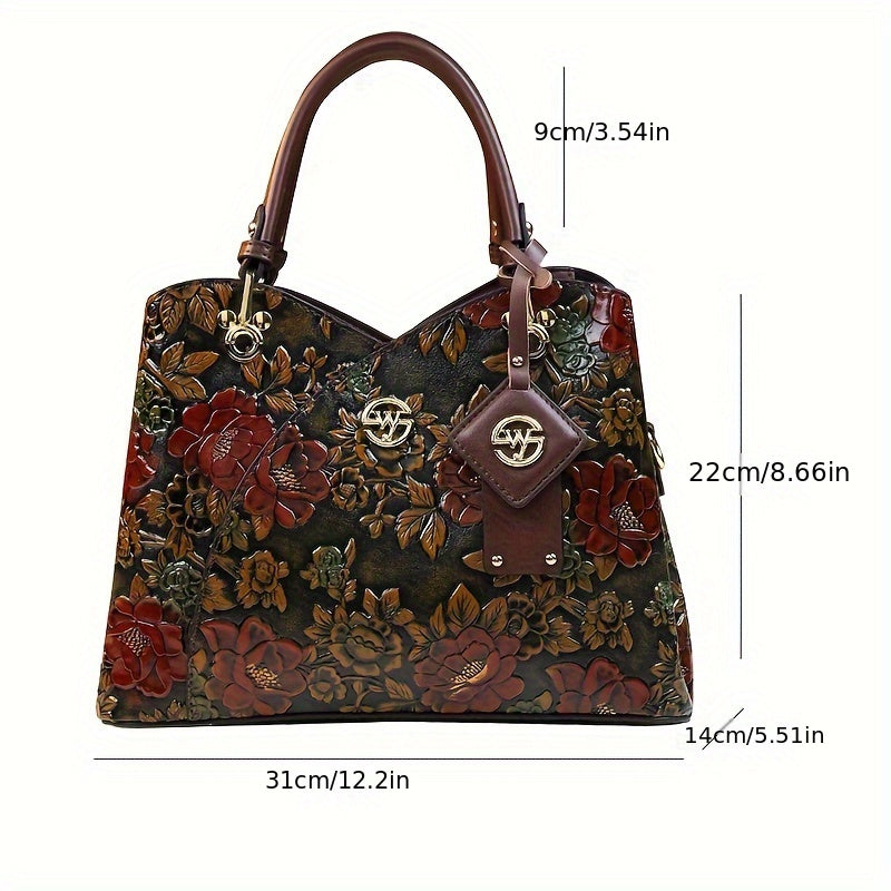 Autumn/Winter Floral Tote - Dark Brown Vintage