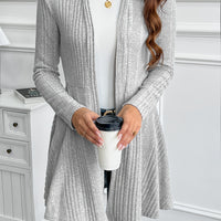 Elegant Textured Loose-Fit Cardigan - Mid-Stretch