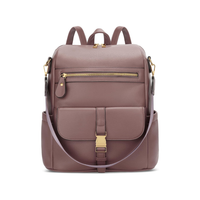 Anti-Theft Leather Backpack (Black)