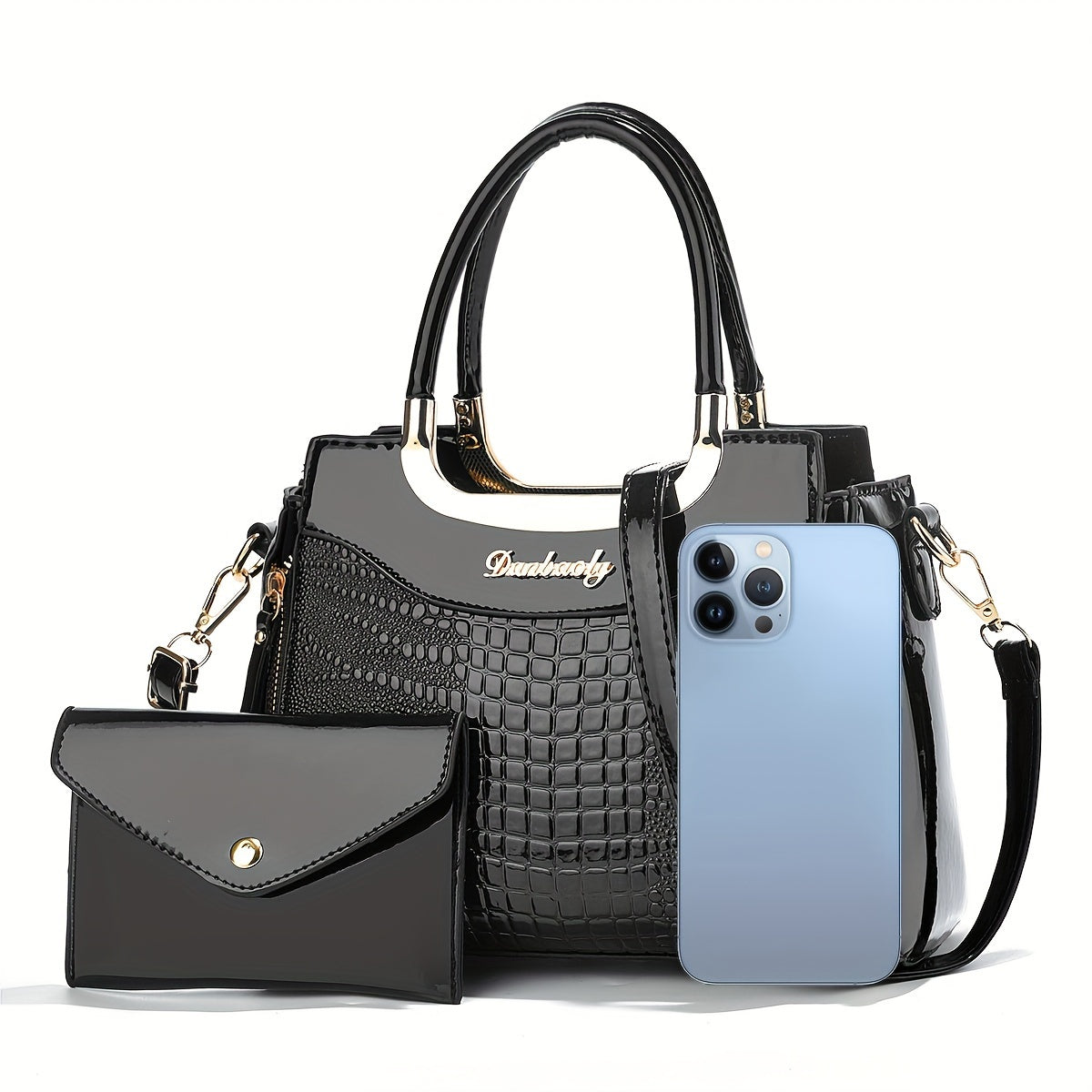 Small Alligator-Print Crossbody Bag