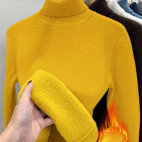 Thick Fluffy Slim High Neck Sweater