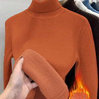 Thick Fluffy Slim High Neck Sweater