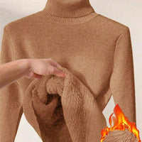 Thick Fluffy Slim High Neck Sweater